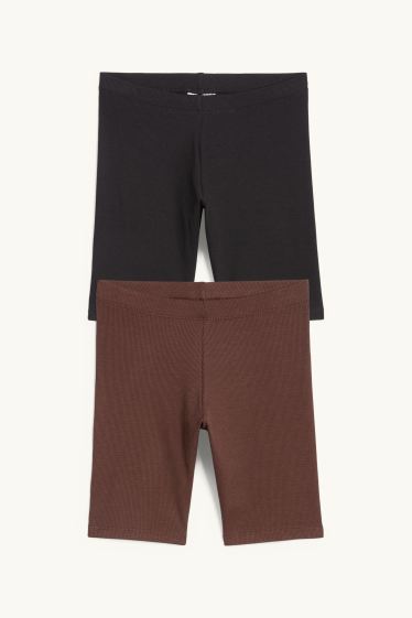 Nena - Paquet de 2 - pantalons ciclista - acanalats - negre