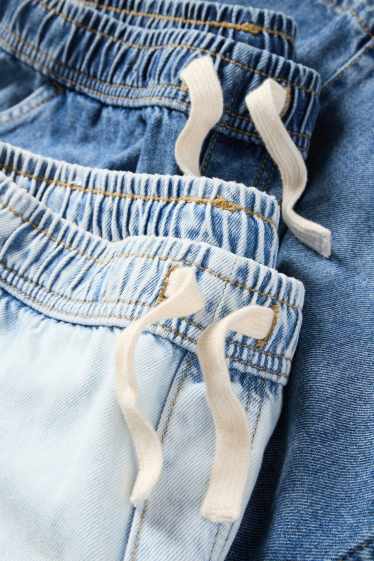 Dzieci chłopcy - Wielopak, 2 pary - szorty bermudy dżinsowe - dżins-jasnoniebieski