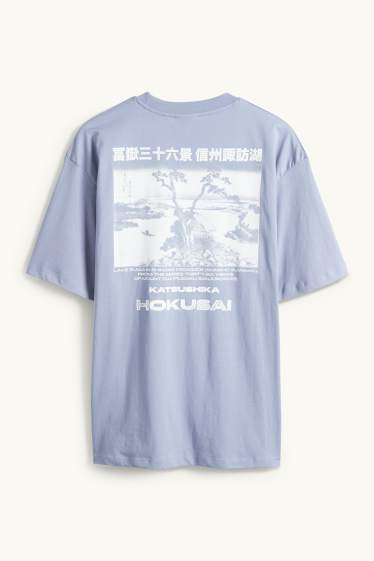 Bărbați - Tricou - relaxed fit - Katsushika Hokusai - albastru