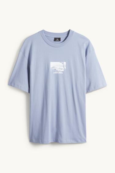 Bărbați - Tricou - relaxed fit - Katsushika Hokusai - albastru