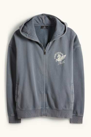 Heren - Sweatvest met capuchon - blauw