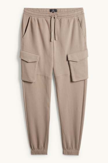 Pánské - Cargo teplákové kalhoty - taupe