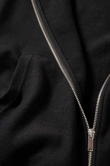 Uomo - Felpa con zip e cappuccio - nero