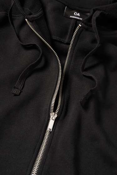 Uomo - Felpa con zip e cappuccio - nero
