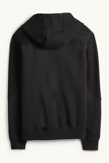 Uomo - Felpa con zip e cappuccio - nero