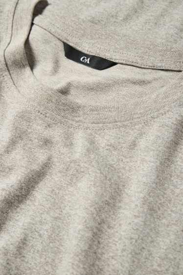 Men - T-shirt - regular fit - gray-melange