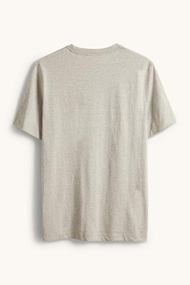 Men - T-shirt - regular fit - gray-melange