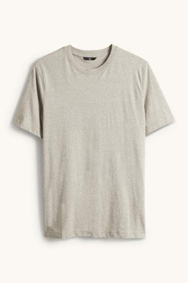 Men - T-shirt - regular fit - gray-melange