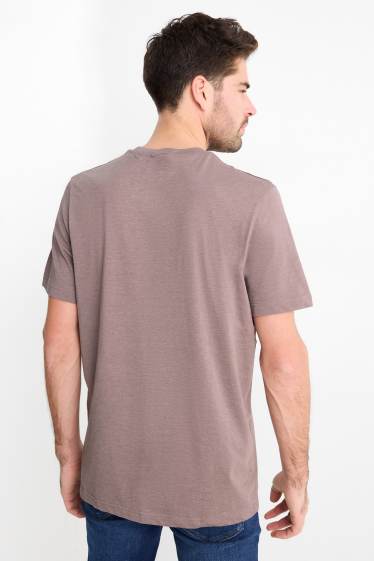 Pánské - Tričko - regular fit - hnědá