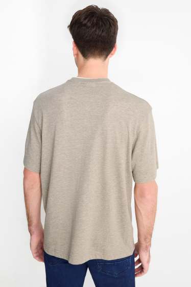 Hommes - T-shirt - relaxed fit - taupe