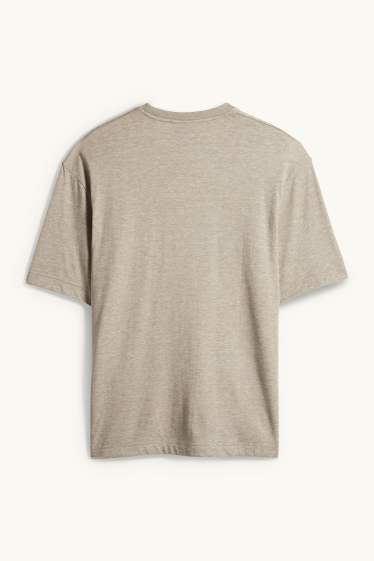 Hommes - T-shirt - relaxed fit - taupe