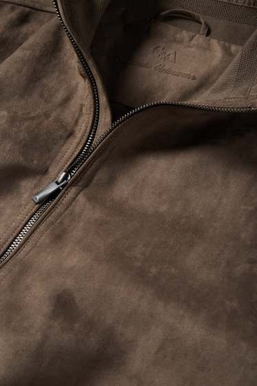 Hommes - Blouson - faux suède - marron