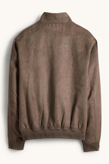 Hommes - Blouson - faux suède - marron