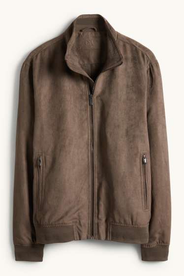 Hommes - Blouson - faux suède - marron