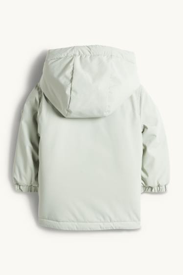 Neonate - Fiorellini - giacca con cappuccio per neonate - imbottita - verde chiaro