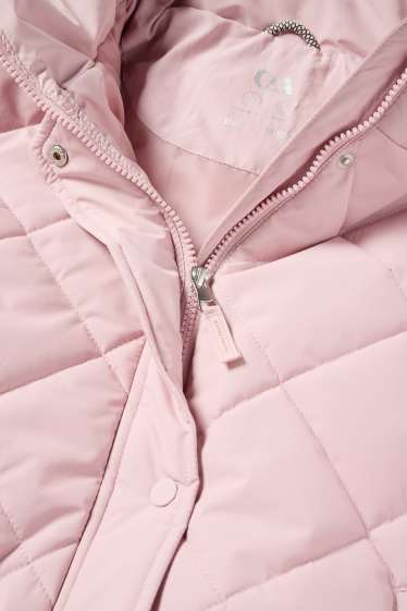 Kinder Mädchen - Steppjacke mit Kapuze - wasserabweisend - pink