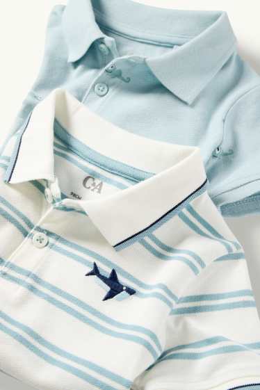 Children Boys - Multipack of 2 - shark and chameleon - polo shirt - light blue