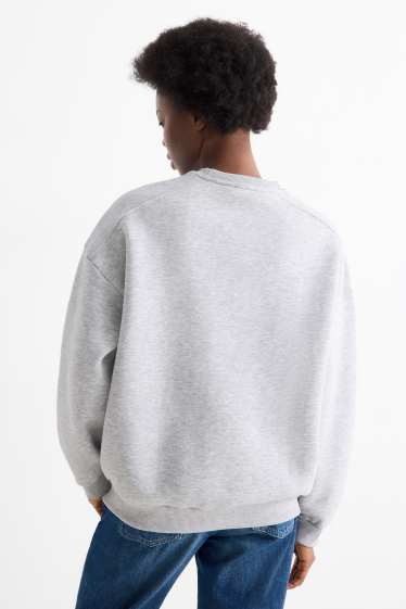 Damen - Oversized-Sweatshirt - hellgrau-melange