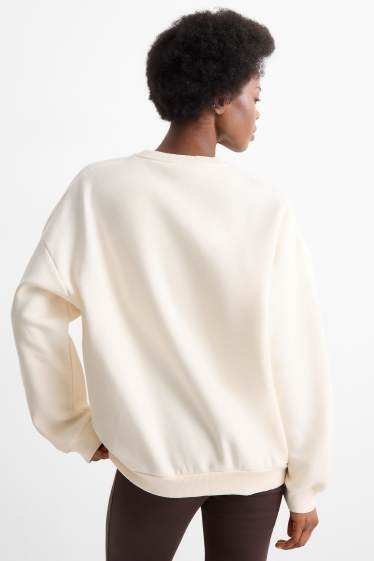 Femei - Bluză de molton supradimensionată - alb-crem
