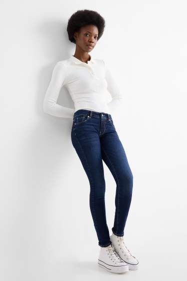 Femei - Skinny jeans - talie joasă - LYCRA® - denim-albastru închis
