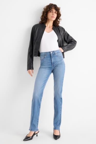 Femei - Straight jeans - talie înaltă - LYCRA® - denim-albastru deschis