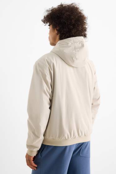 Herren - Jacke mit Kapuze - gefüttert - hellbeige