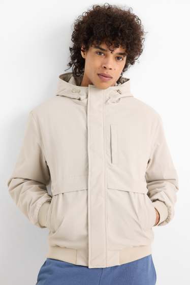 Herren - Jacke mit Kapuze - gefüttert - hellbeige