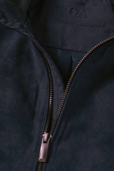 Hommes - Blouson - faux suède - bleu foncé