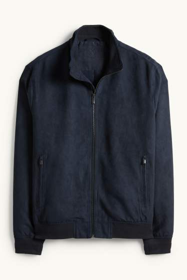 Hommes - Blouson - faux suède - bleu foncé