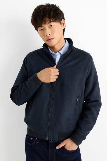 Hommes - Blouson - faux suède - bleu foncé