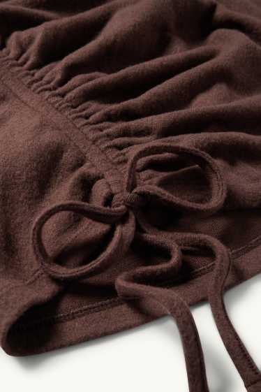 Mujer - Camiseta de manga larga - slim fit - marrón oscuro