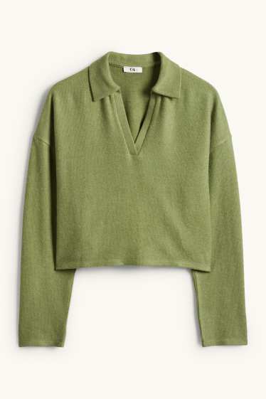 Damen - Pullover - grün