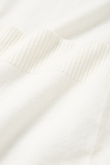 Dames - Lang gebreid vest - wit