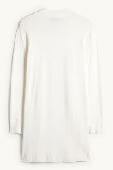 Dames - Lang gebreid vest - wit