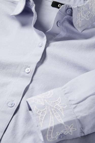 Damen - Bluse - hellblau