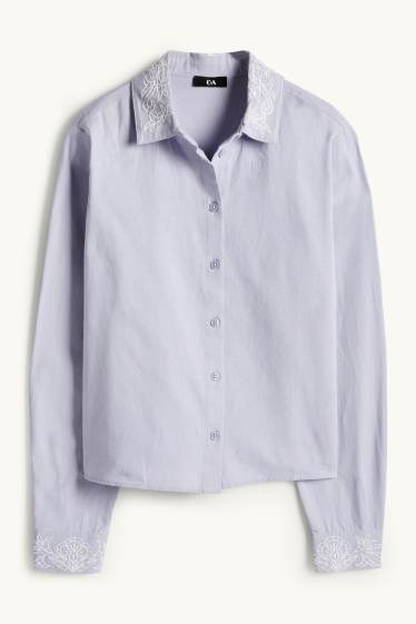 Damen - Bluse - hellblau