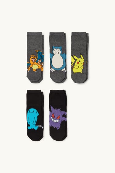 Nen - Paquet de 5 - Pokémon - mitjons amb dibuix - negre