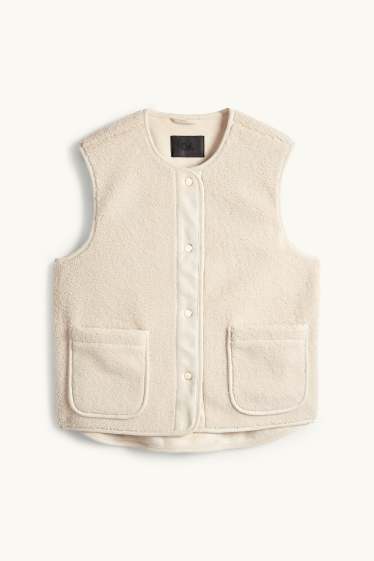 Dámské - Teddy vesta - světle béžová