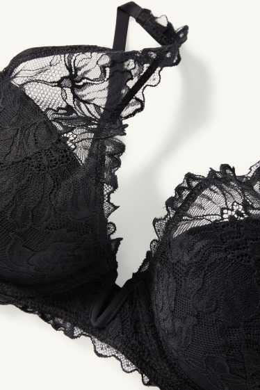 Femmes - Soutien-gorge avec armatures - PLUNGE - ampliforme - noir