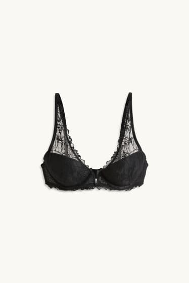 Femmes - Soutien-gorge avec armatures - PLUNGE - ampliforme - noir