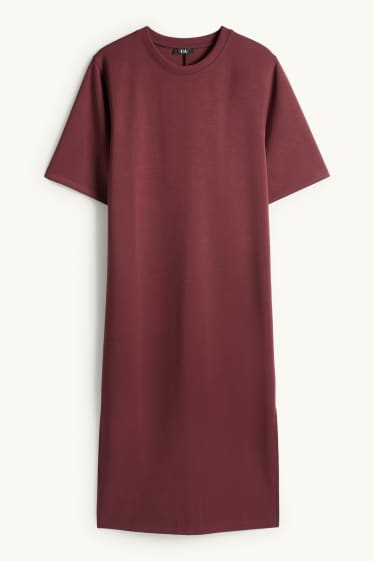 Donna - Vestito a t-shirt - straight fit - bordeaux