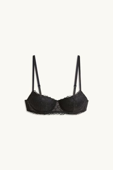 Femmes - Soutien-gorge avec armatures - DEMI - ampliforme - noir