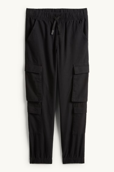 Children Boys - Cargo trousers - textured - black