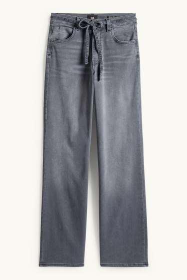 Dona - Wide Leg Jeans - mid waist - texà gris