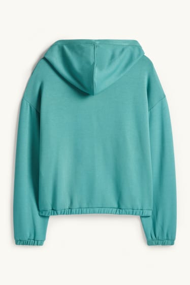 Damen - Sweatjacke mit Kapuze - türkis