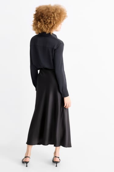 Donna - Gonna di raso - nero