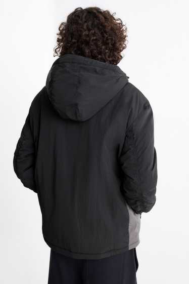 Heren - Jas met capuchon - gevoerd - waterafstotend - zwart