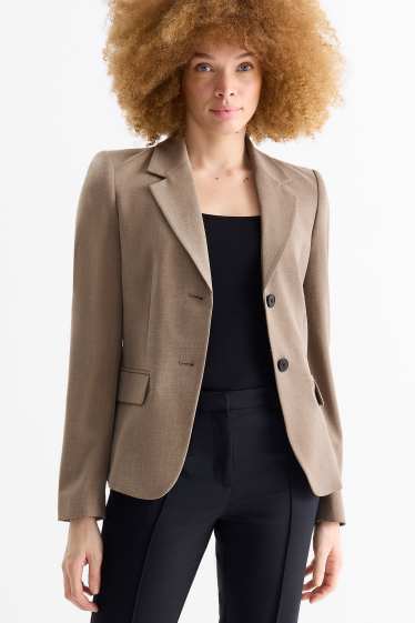 Dames - Business-blazer - getailleerd - taupe