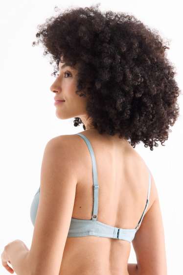 Donna - Confezione da 2 - reggiseno con ferretti - DEMI - imbottito - azzurro