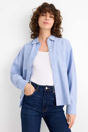 Damen - Hemdbluse - hellblau